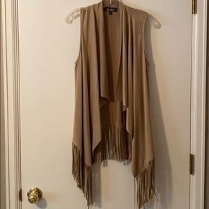 Western microfiber/suede-look fringe vest.